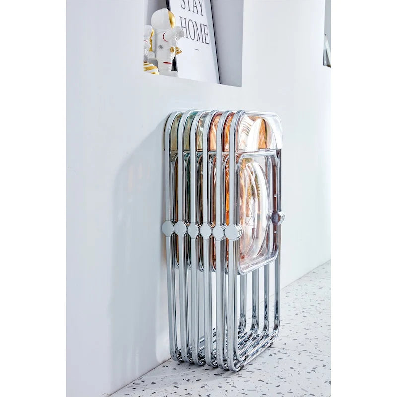 Clear Transparent PC Folding Chair, Yellow
