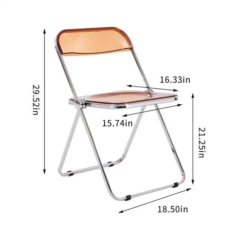 Clear Transparent PC Folding Chair, Yellow