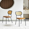 Chaise de salle à manger moderne en similicuir PU avec structure métallique et dossier en PP