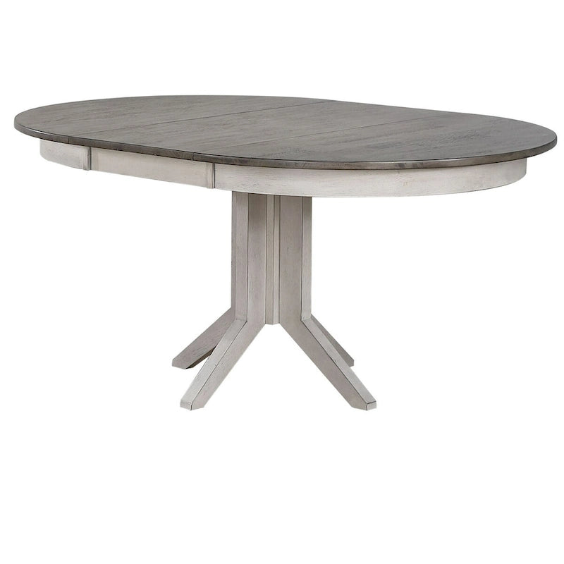 Round Extendable Dining Table with Gear-Driven Leaf, Ash