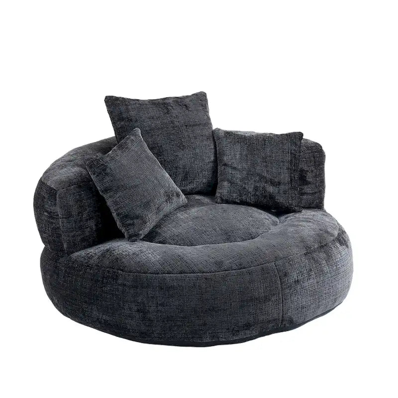Chenille-Sessel mit hoher Rückenlehne und Sitzsackfüllung