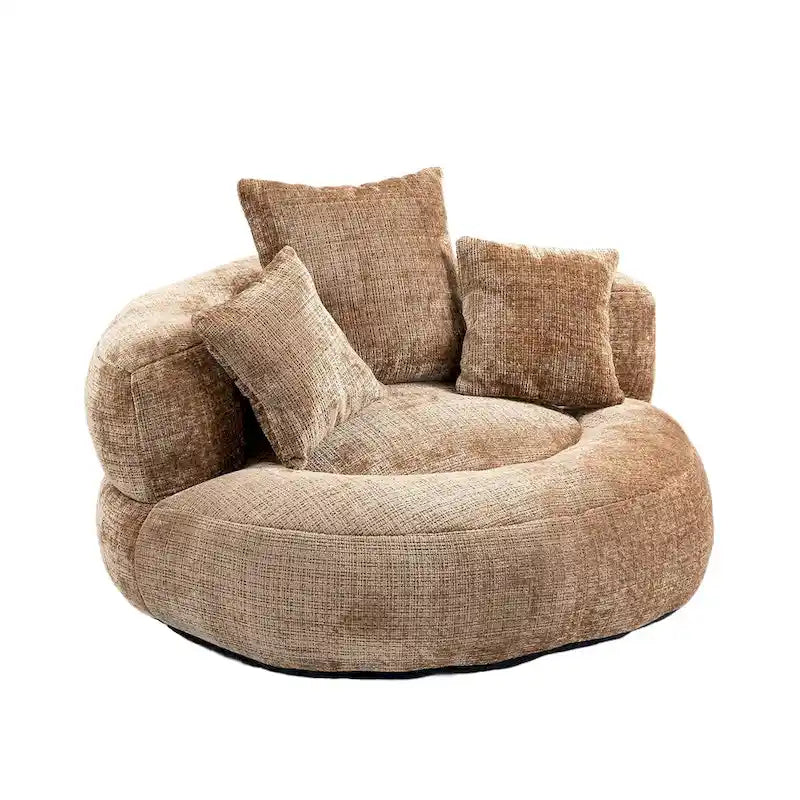 Chenille-Sessel mit hoher Rückenlehne und Sitzsackfüllung
