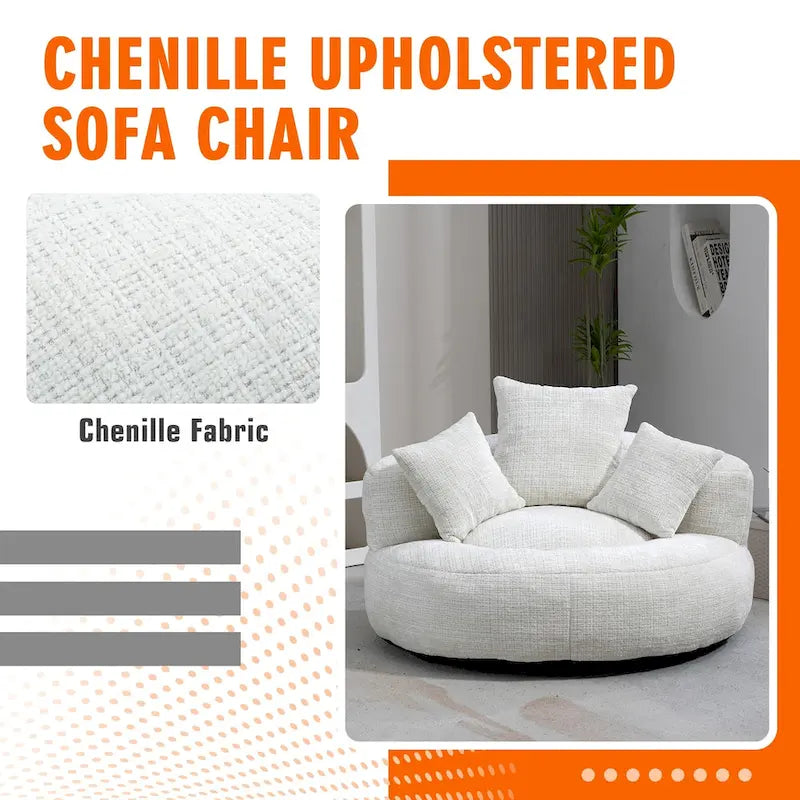 Chenille-Sessel mit hoher Rückenlehne und Sitzsackfüllung