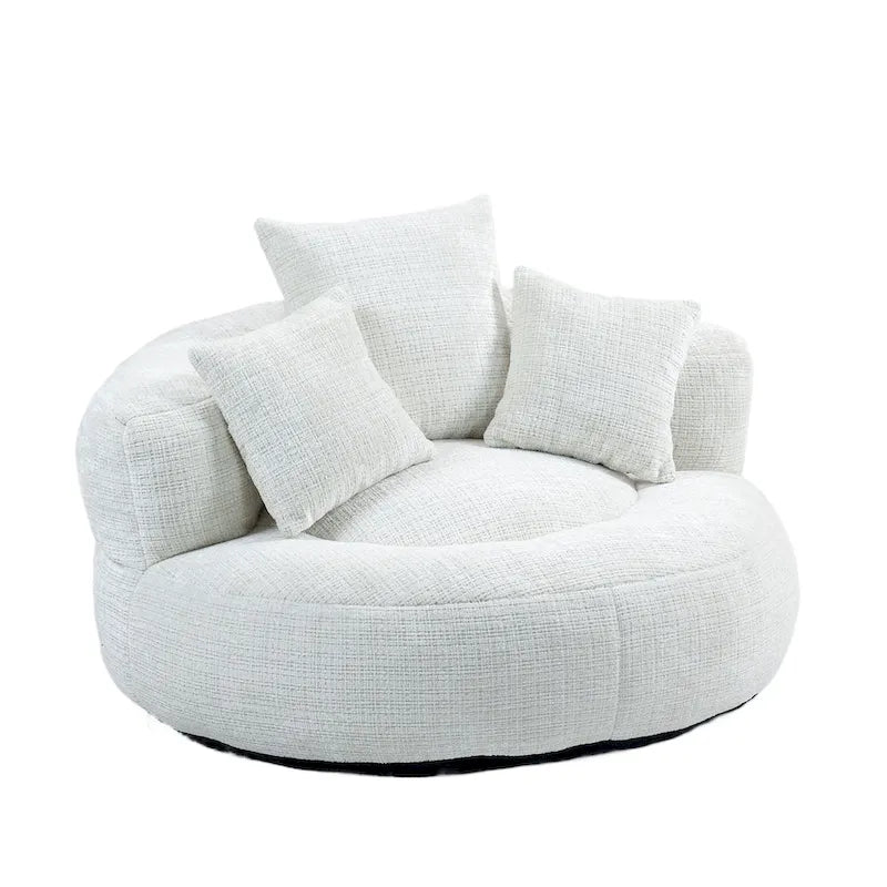 Chenille-Sessel mit hoher Rückenlehne und Sitzsackfüllung