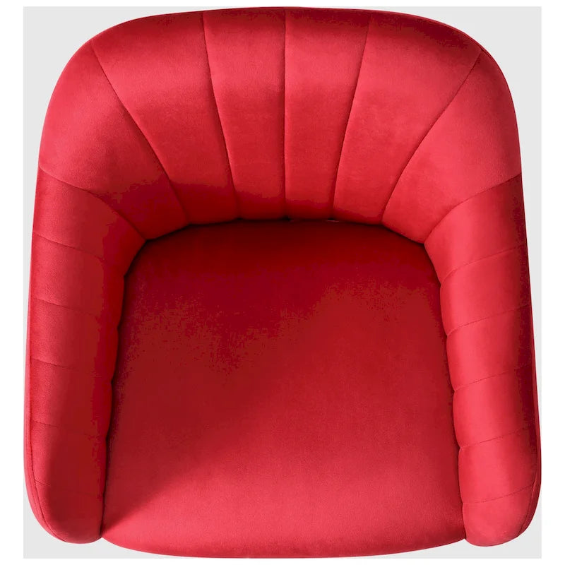 Velvet Tufted Swivel Vanity Chair, Adjustable Height, Gold Base