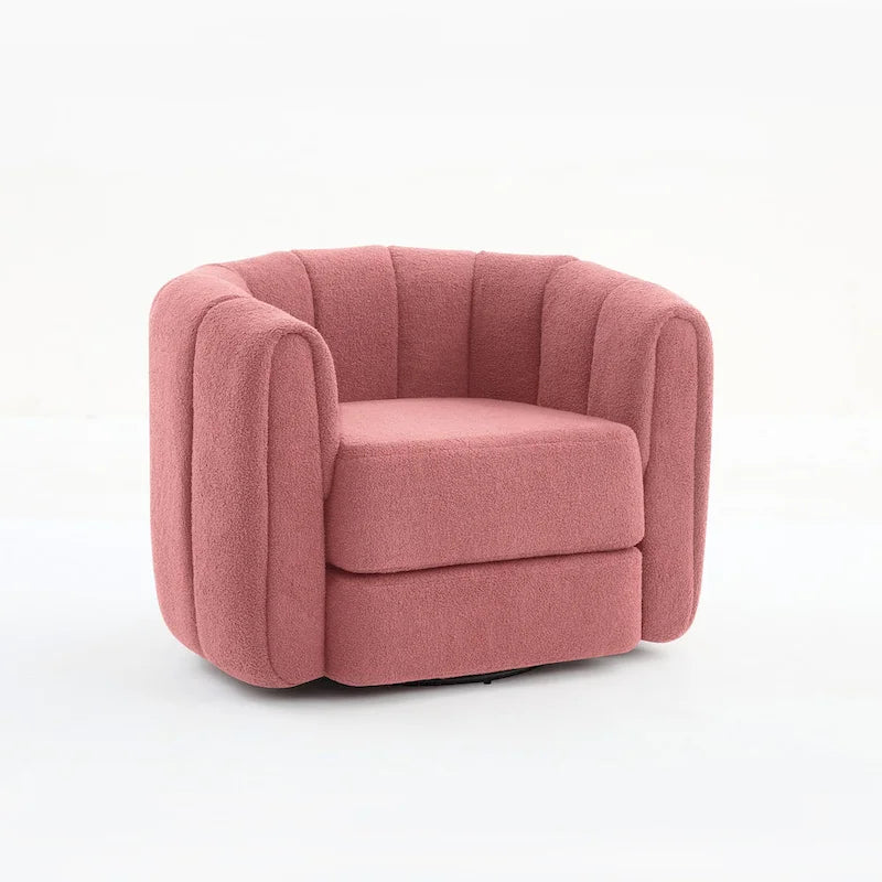 Swivel Teddy Accent Barrel Chair