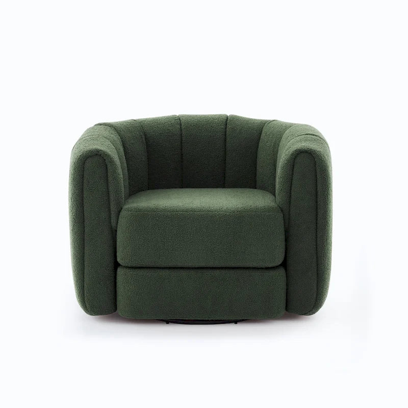 Swivel Teddy Accent Barrel Chair