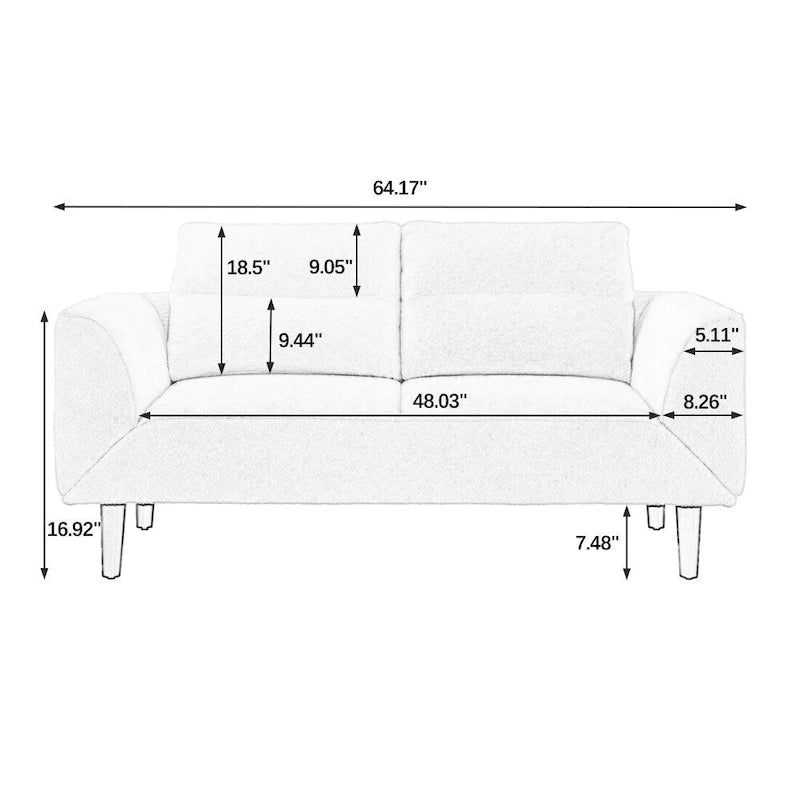 Verwandlungsfähiges Schlafsofa mit Futon- und Zweisitzerfunktion