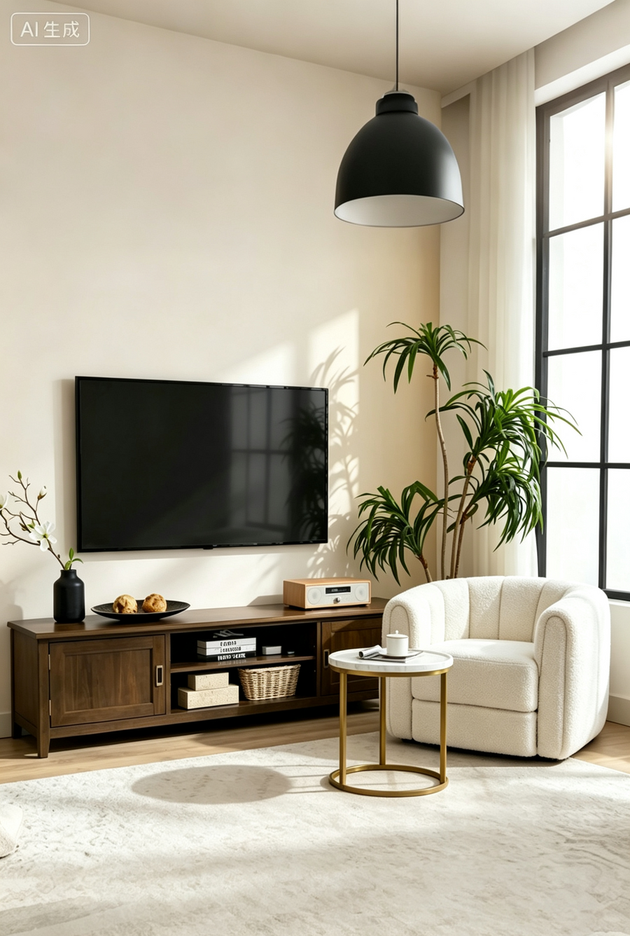 A relaxed living room, plain